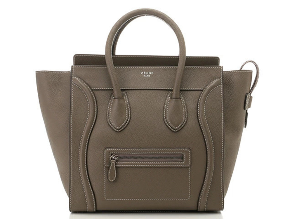 Celine Luggage Tote Tote Bag Shopper Drummed Calfskin Gray